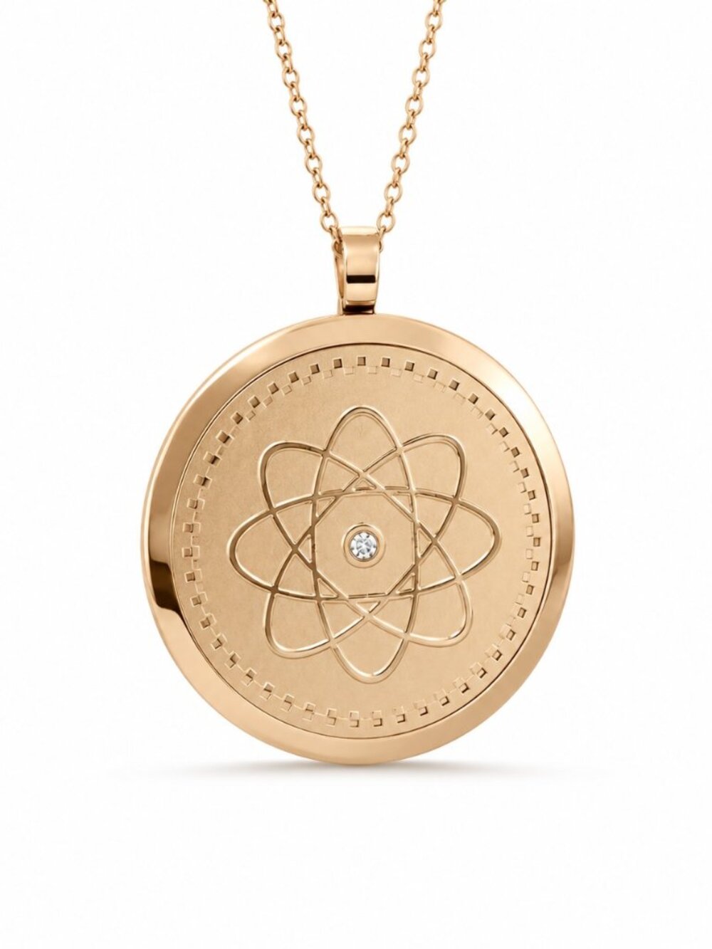 Sacred Geometry Necklace Crystal Pendant Stainless Steel Gold Silver Rose Gold